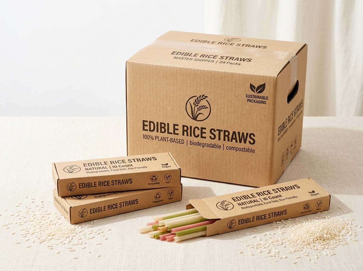RootWave 1,200 pcs bulk master carton for sleeved 13MM boba straws